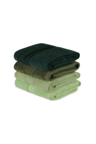 Ensemble de serviettes de toilette (4 pièces) - Vert clair Vert olive Vert Vert foncé
