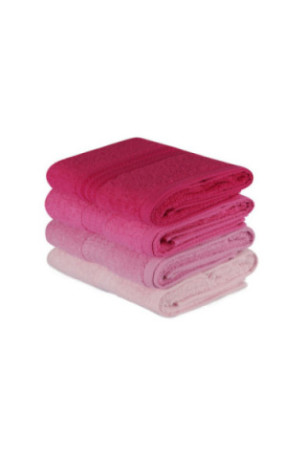 Ensemble de serviettes de toilette (4 pièces) - Rose clair. rose poudré. fuchsia