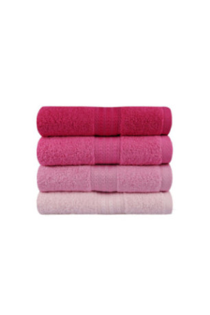 Ensemble de serviettes de toilette (4 pièces) - Rose clair. rose poudré. fuchsia