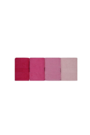 Ensemble de serviettes de toilette (4 pièces) - Rose clair. rose poudré. fuchsia