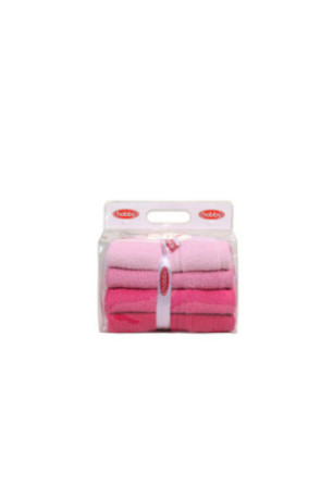 Ensemble de serviettes de toilette (4 pièces) - Rose clair. rose poudré. fuchsia