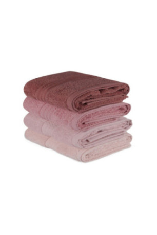 Ensemble de serviettes de toilette (4 pièces) - Poudre rose clair Crème rose poudré