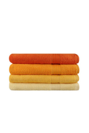 Ensemble de serviettes de bain (4 pièces) - Jaune clair. jaune. orange pâle. orange