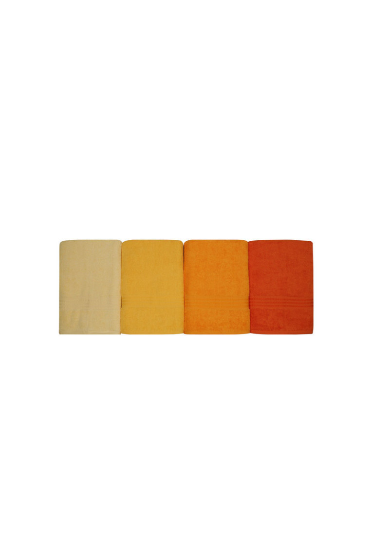 Ensemble de serviettes de bain (4 pièces) - Jaune clair. jaune. orange pâle. orange