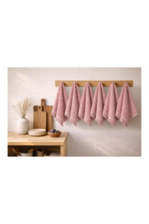 Ensemble de serviettes de toilette (6 pièces) - Rose poudré