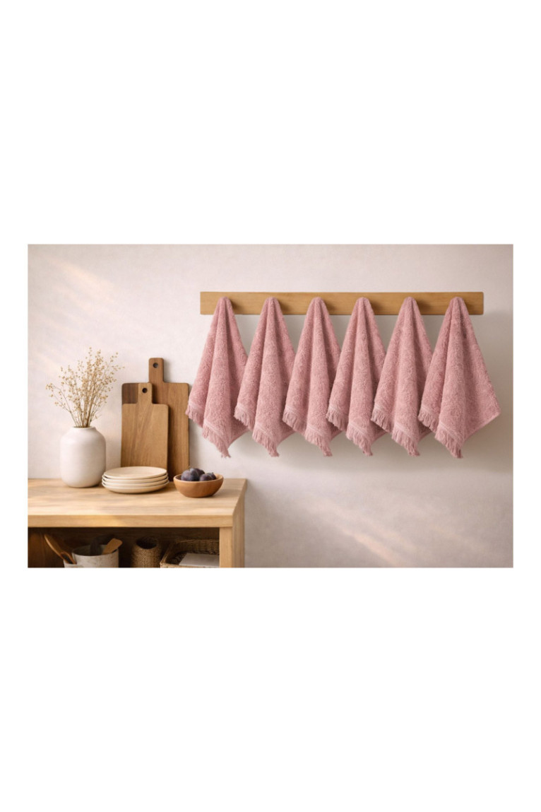 Ensemble de serviettes de toilette (6 pièces) - Rose poudré