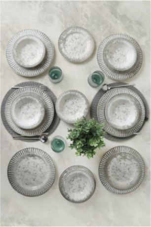 Service de table (18 pièces) - Blanc fumé