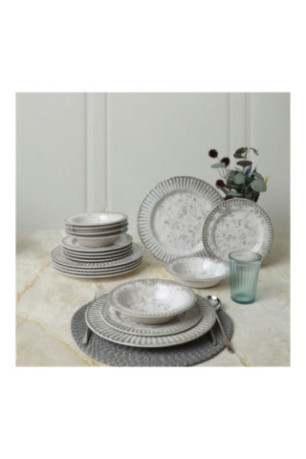 Service de table (18 pièces) - Blanc fumé