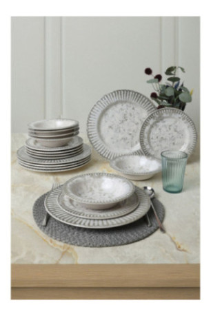 Service de table (18 pièces) - Blanc fumé