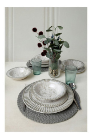Service de table (18 pièces) - Blanc fumé
