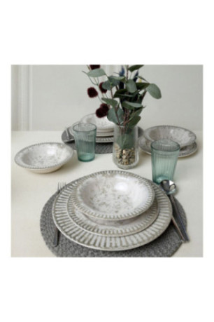 Service de table (18 pièces) - Blanc fumé