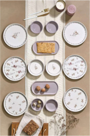 Ensemble petit-déjeuner (14 pièces) - Multicolore