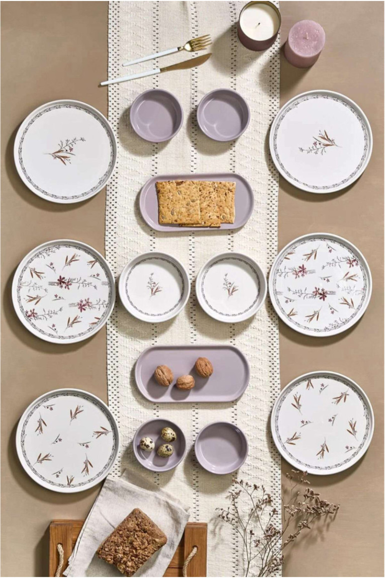 Ensemble petit-déjeuner (14 pièces) - Multicolore