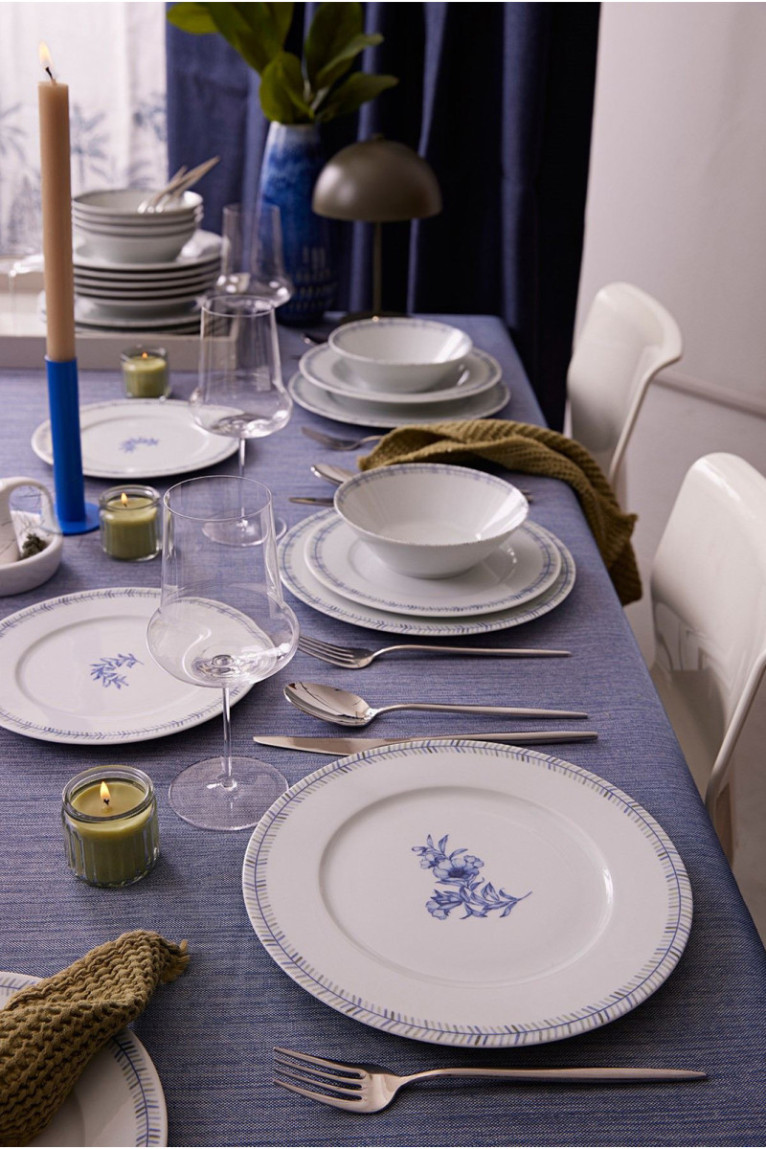 Service de table (24 pièces) - Blanc Bleu