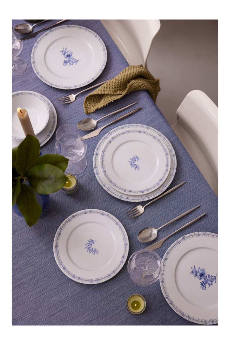 Service de table (24 pièces) - Blanc Bleu