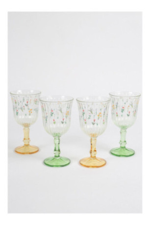 Ensemble de verres à vin (4 pièces) - Jaune Vert