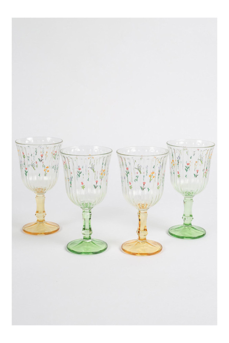 Ensemble de verres à vin (4 pièces) - Jaune Vert
