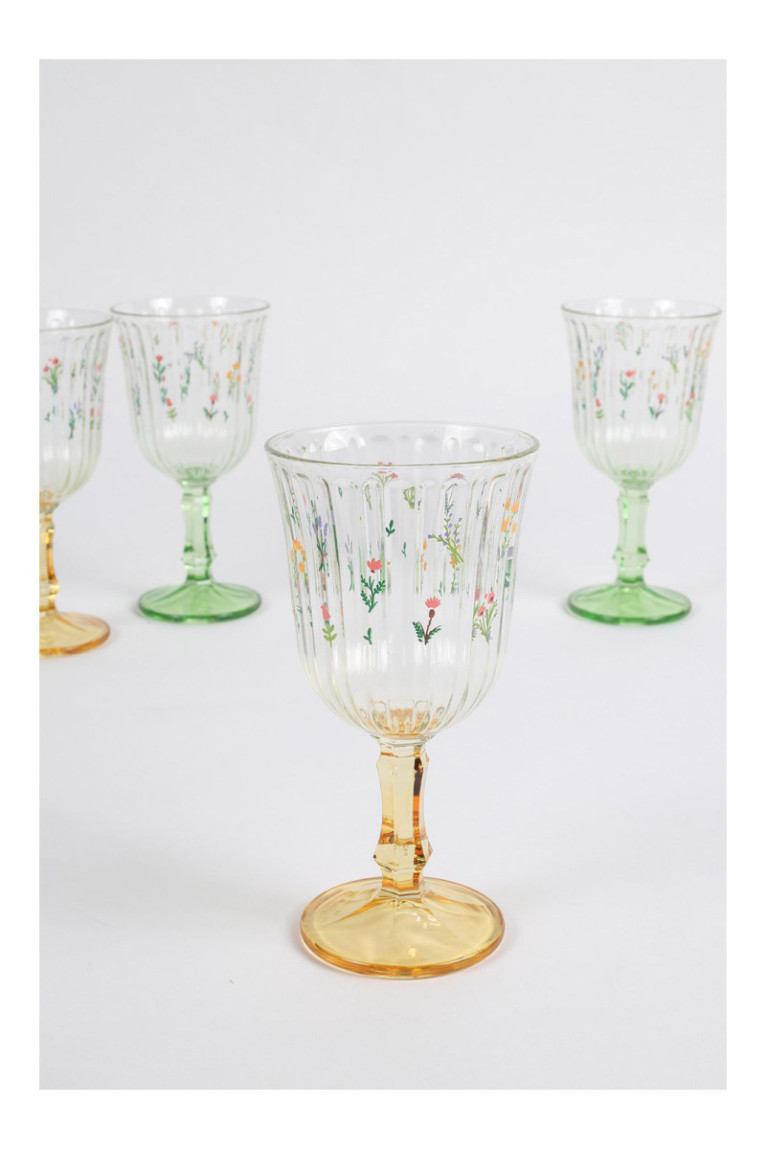 Ensemble de verres à vin (4 pièces) - Jaune Vert