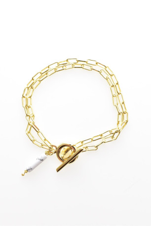 Bracelet pierre de varisicite blanche L'atelier de Gaspard