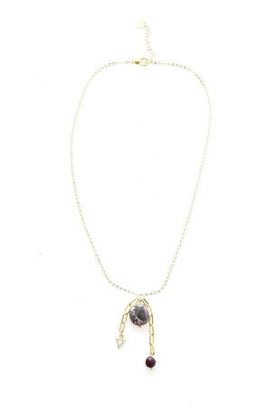 Collier plaqué or pierres naturelles L'atelier de Gaspard