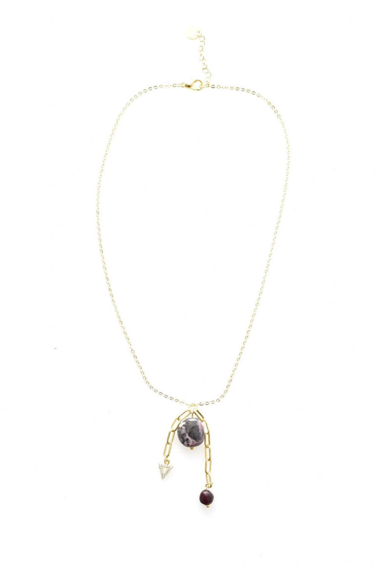Collier plaqué or pierres naturelles L'atelier de Gaspard