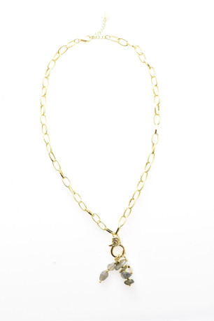 Collier plaqué or pierres naturelles L'atelier de Gaspard