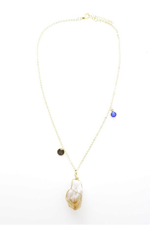 Collier plaqué or pierres naturelles L'atelier de Gaspard