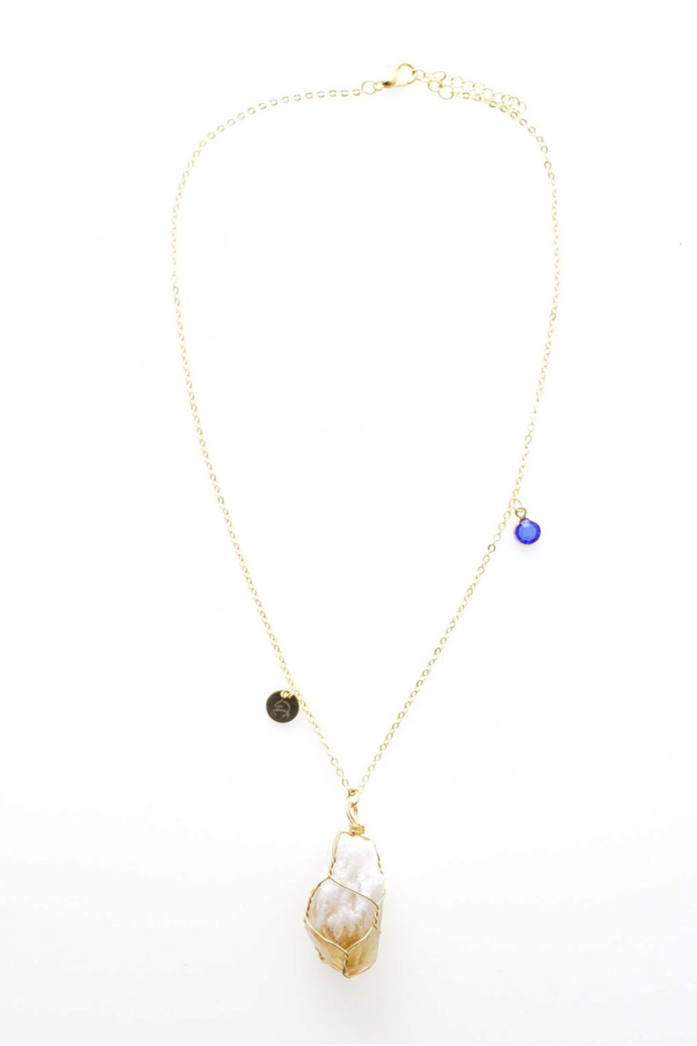 Collier plaqué or pierres naturelles L'atelier de Gaspard