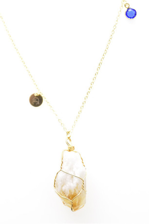 Collier plaqué or pierres naturelles L'atelier de Gaspard