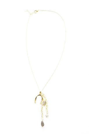 Collier plaqué or pierres naturelles L'atelier de Gaspard