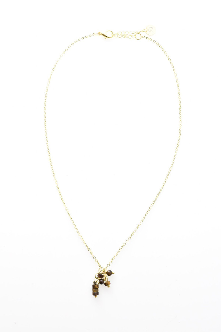 Collier plaqué or pierres naturelles L'atelier de Gaspard