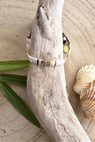 Bracelet cordon perles Miyuki L'atelier de Gaspard