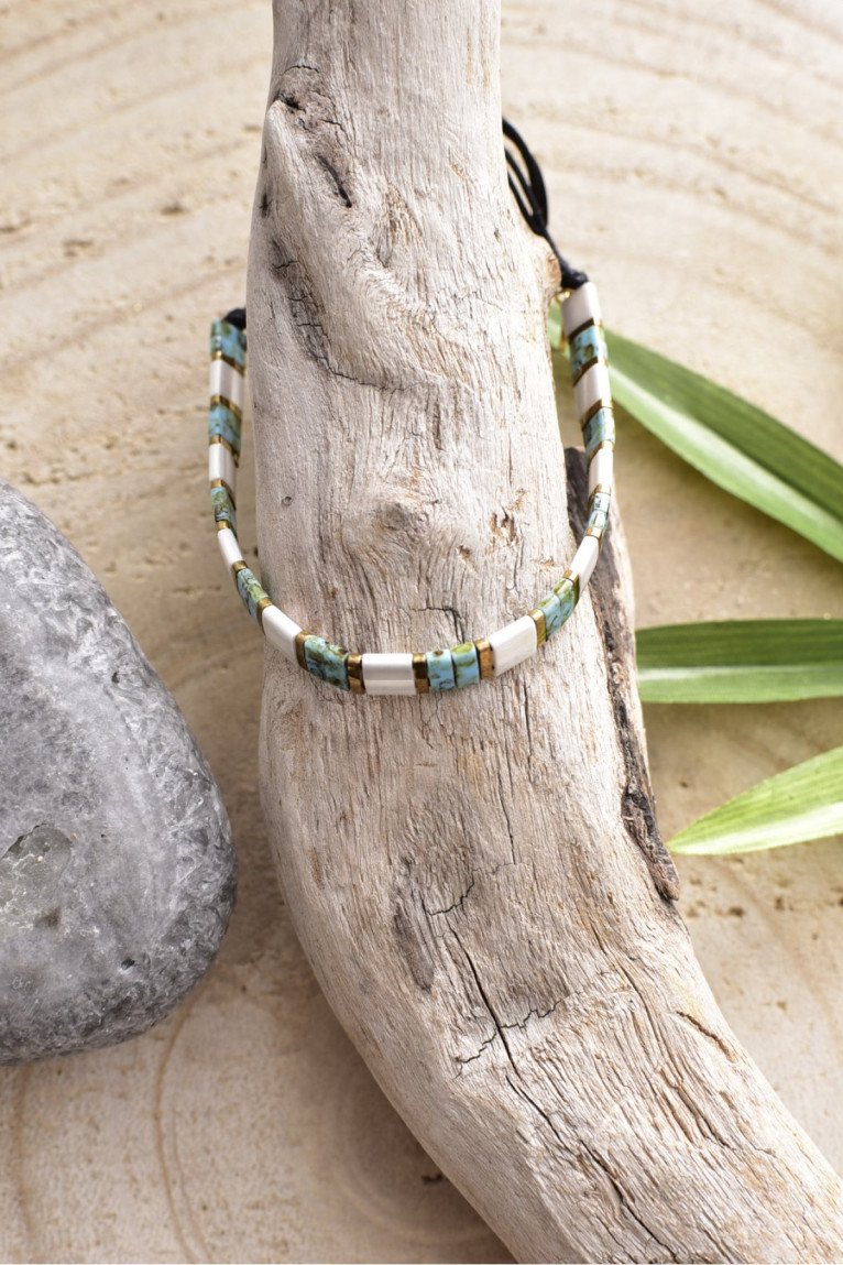 Bracelet cordon perles Miyuki L'atelier de Gaspard