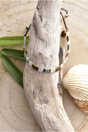 Bracelet cordon perles Miyuki L'atelier de Gaspard