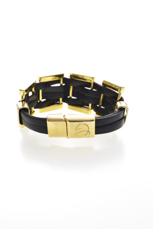 Bracelet cuir et métal L'atelier de Gaspard