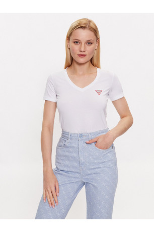 TShirt MC coton col V Guess jeans