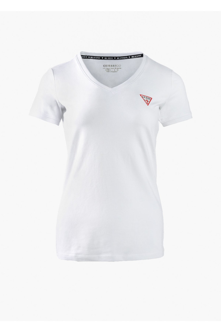 TShirt MC coton col V Guess jeans