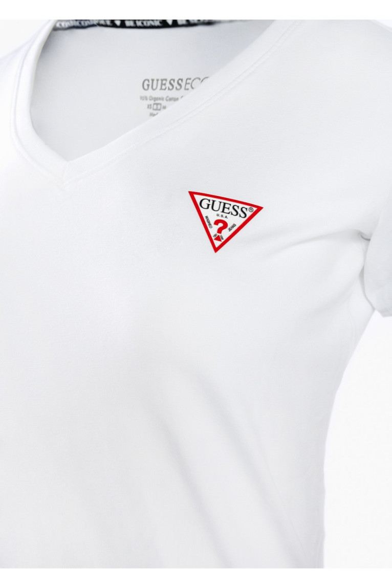TShirt MC coton col V Guess jeans