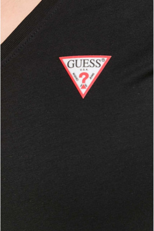 TShirt MC coton col V Guess jeans