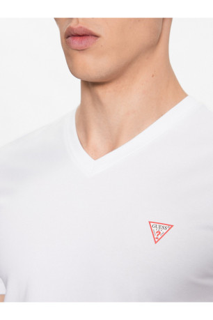 TShirt MC col V coton stretch Guess jeans