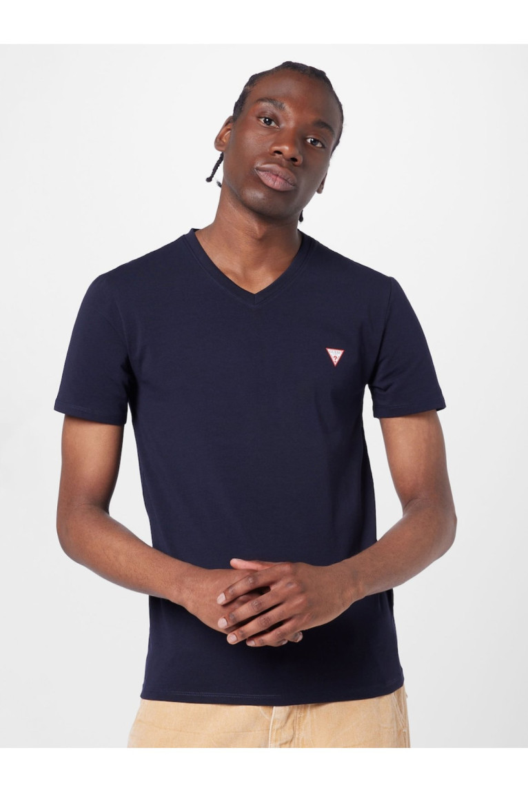 TShirt MC col V coton stretch Guess jeans