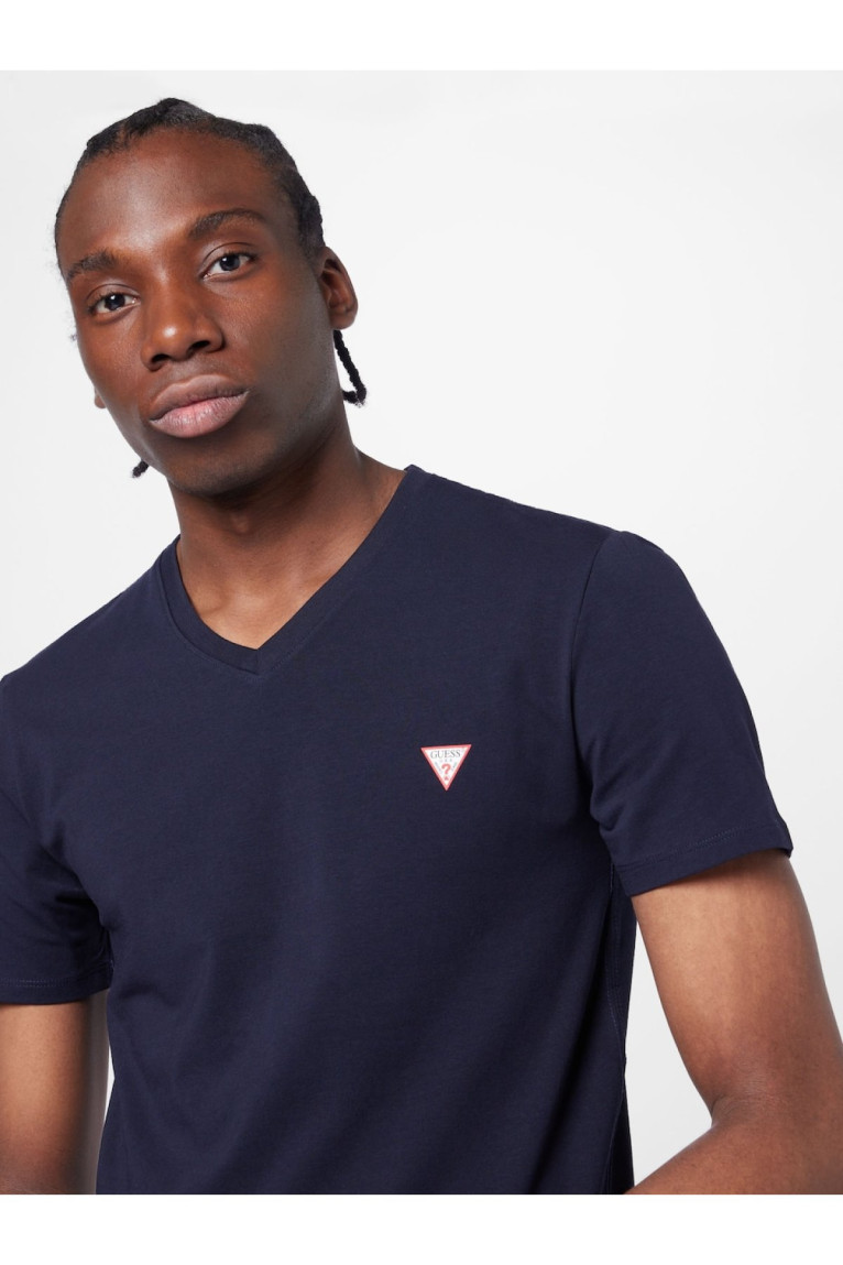 TShirt MC col V coton stretch Guess jeans
