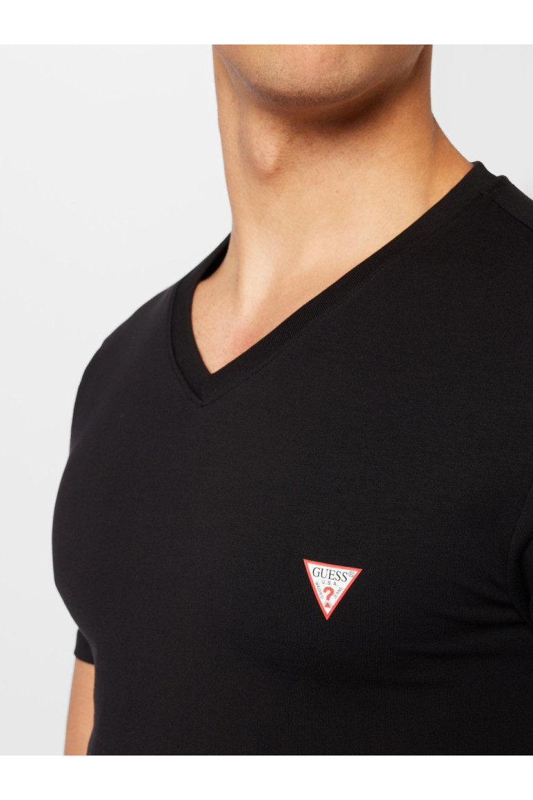 TShirt MC col V coton stretch Guess jeans