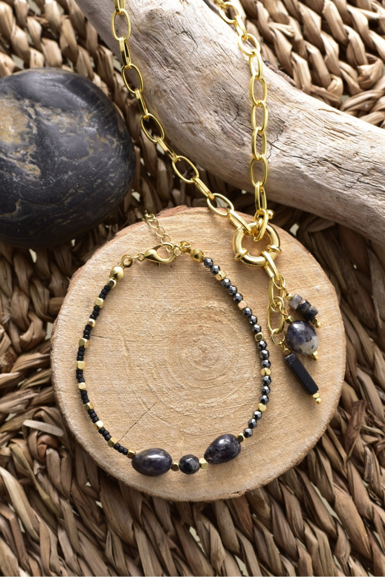 Coffret collier et bracelet pierres naturelles L'atelier de Gaspard