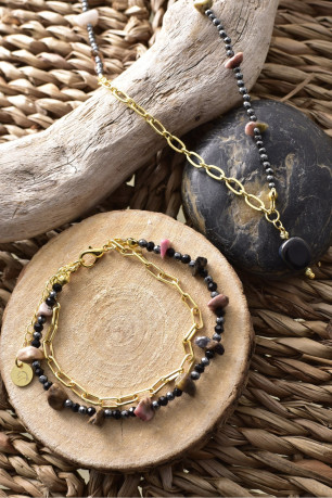 Coffret collier et bracelet pierres naturelles L'atelier de Gaspard