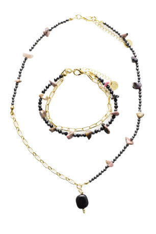 Coffret collier et bracelet pierres naturelles L'atelier de Gaspard