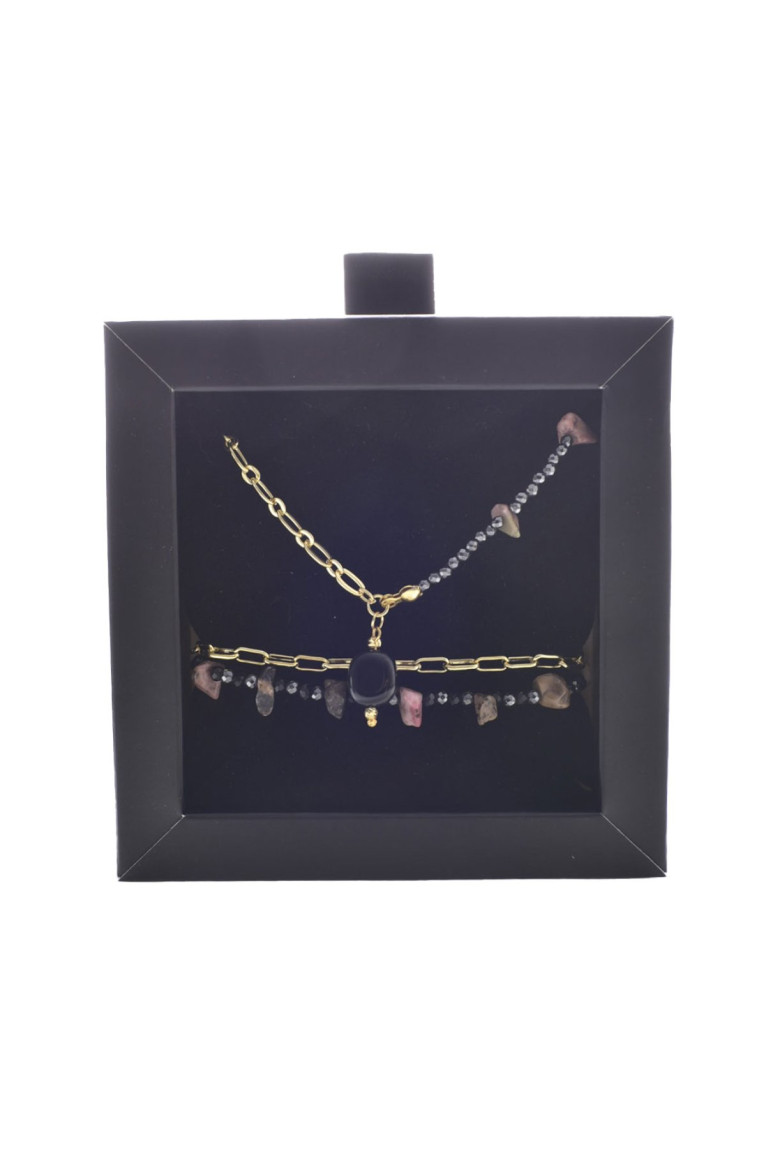 Coffret collier et bracelet pierres naturelles L'atelier de Gaspard
