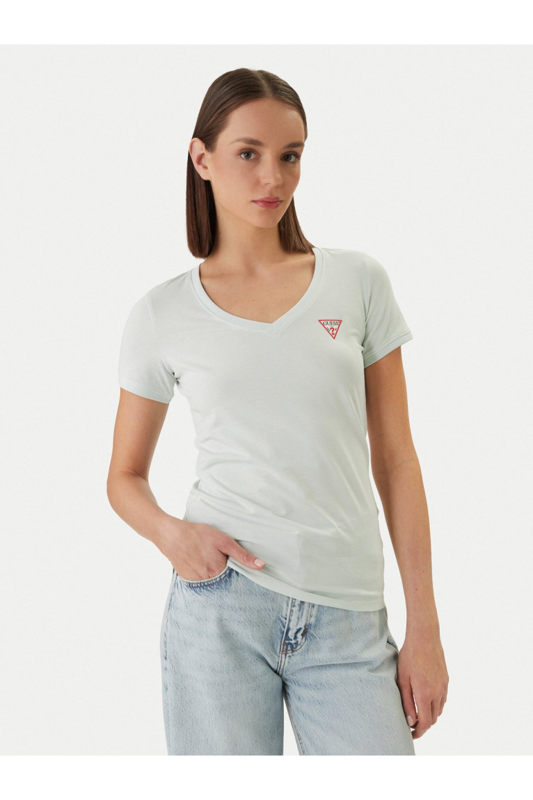 TShirt MC coton col V Guess jeans