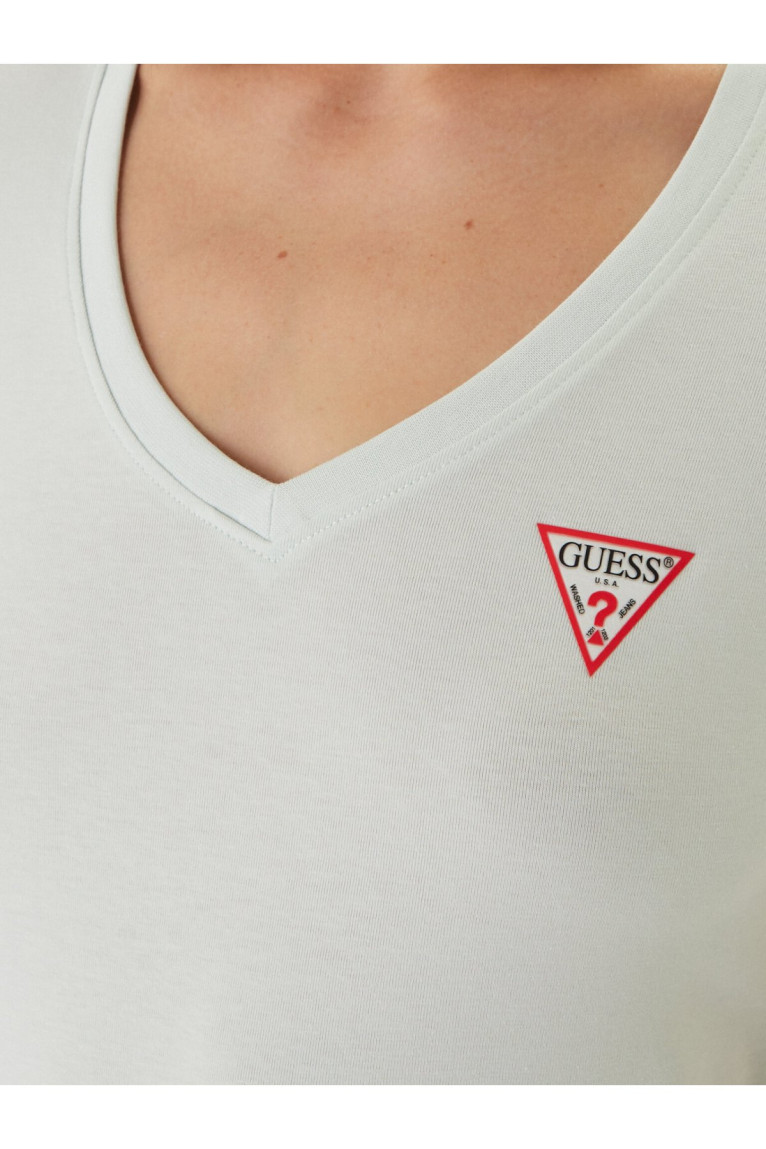 TShirt MC coton col V Guess jeans