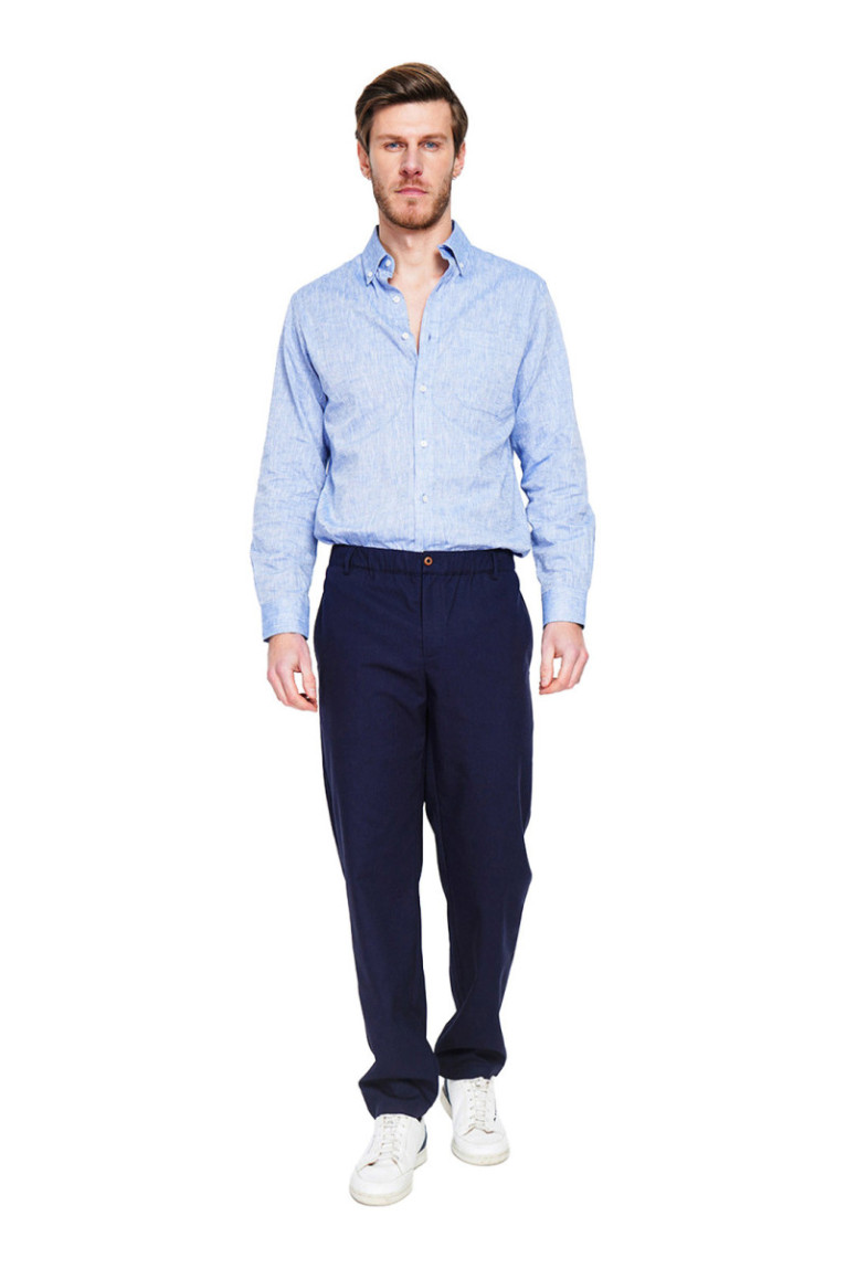 Pantalon - SECRET DU LIN - Marine